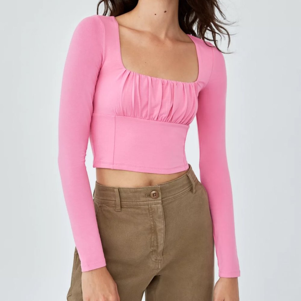 Aritzia Wilfred Free Orbit Longsleeve - Pink Size L NWOT
